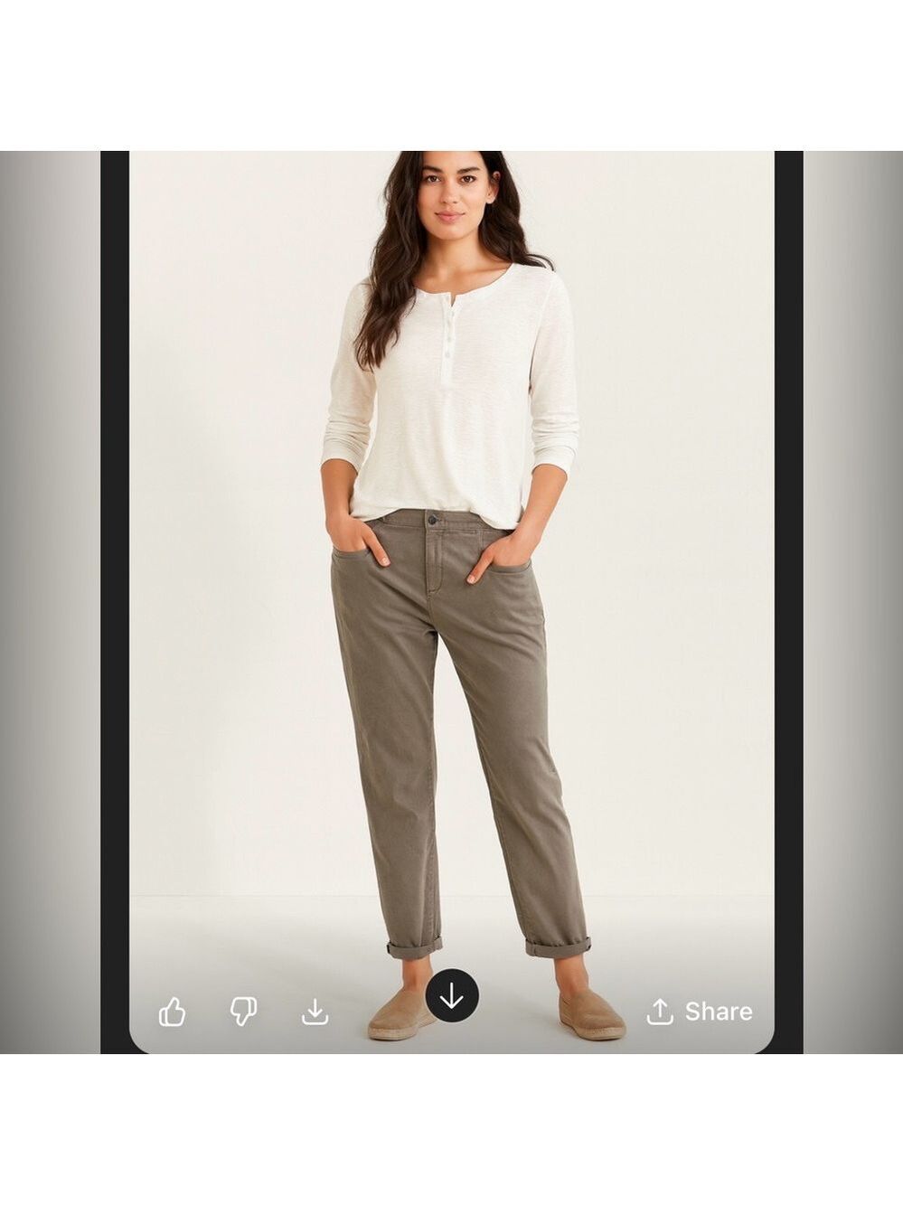J. Jill Cuffed Straight Leg Cotton Stretch Denim Pants Women 12 Tan